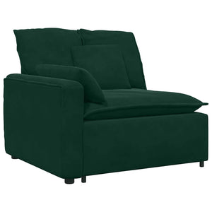 Modulares Sofa Dunkelgrün mit Kissen