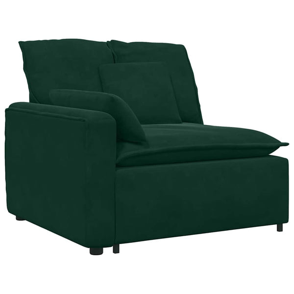 Modulares Sofa Dunkelgrün mit Kissen