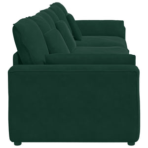 Modulares Sofa Dunkelgrün mit Kissen