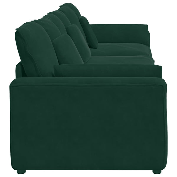 Modulares Sofa Dunkelgrün mit Kissen