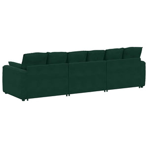 Modulares Sofa Dunkelgrün mit Kissen