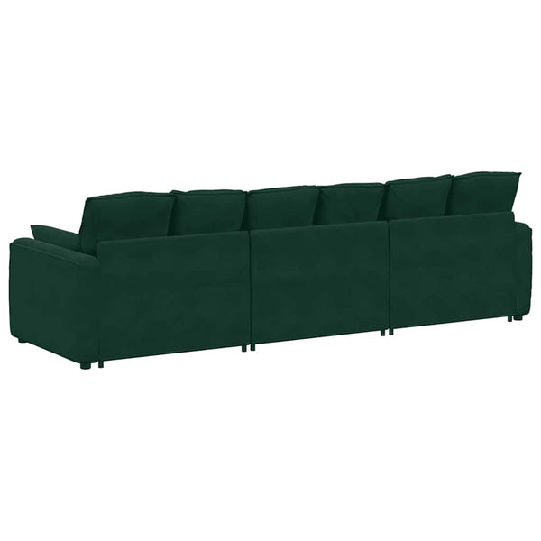 Modulares Sofa Dunkelgrün mit Kissen