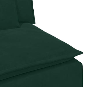 Modulares Sofa Dunkelgrün mit Kissen
