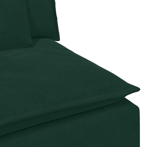 Modulares Sofa Dunkelgrün mit Kissen