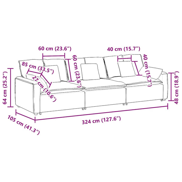 Modulares Sofa Dunkelgrün mit Kissen