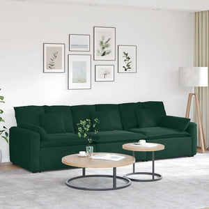 Modulares Sofa Dunkelgrün mit Kissen