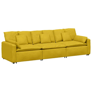 Modulares Sofa Gelb mit Kissen