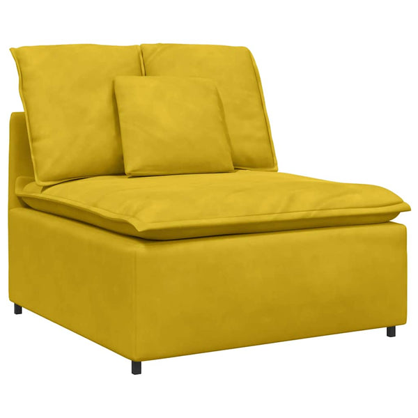 Modulares Sofa Gelb mit Kissen