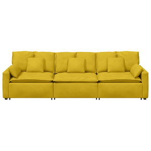 Modulares Sofa Gelb mit Kissen