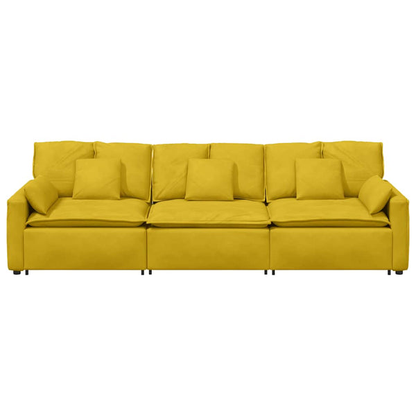 Modulares Sofa Gelb mit Kissen