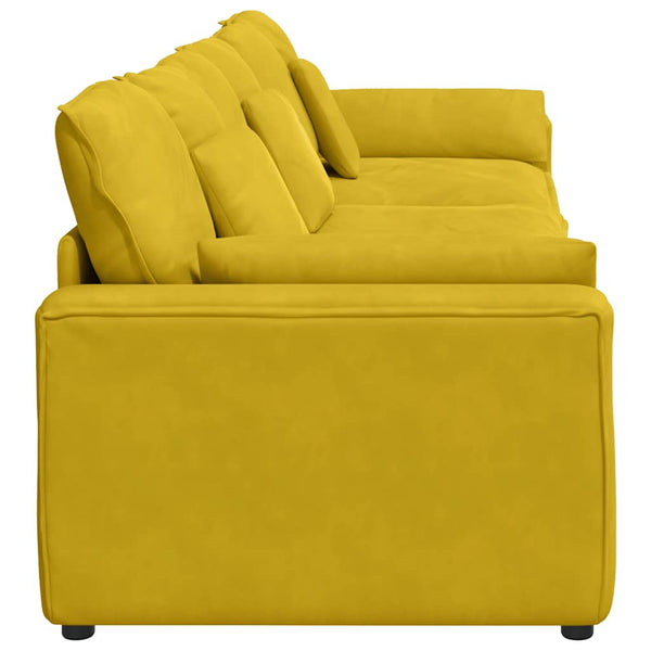 Modulares Sofa Gelb mit Kissen