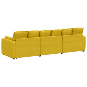 Modulares Sofa Gelb mit Kissen