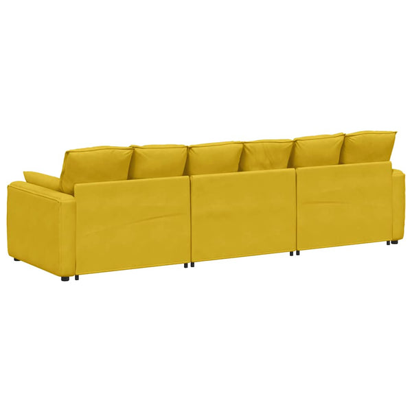 Modulares Sofa Gelb mit Kissen