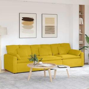Modulares Sofa Gelb mit Kissen