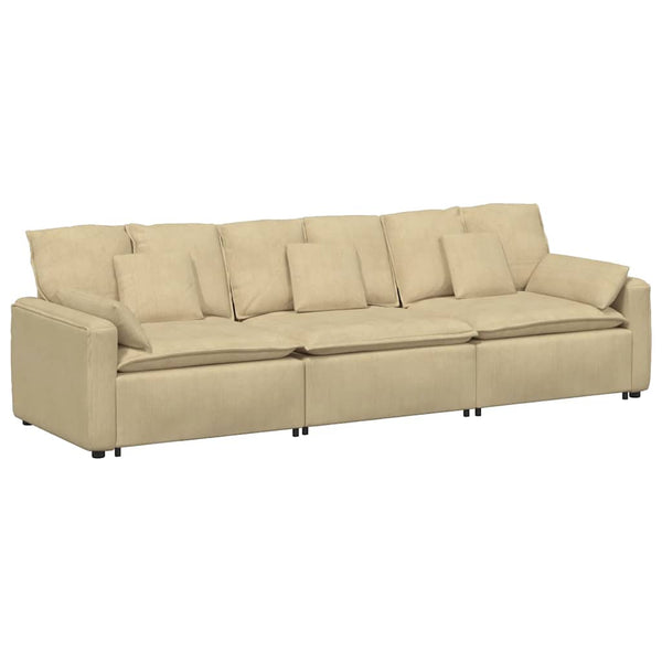 Modulares Sofa Graugrün mit Kissen