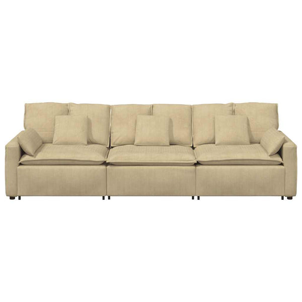 Modulares Sofa Graugrün mit Kissen