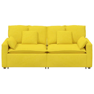 Modulares Sofa Hellgelb mit Kissen