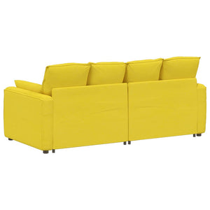 Modulares Sofa Hellgelb mit Kissen