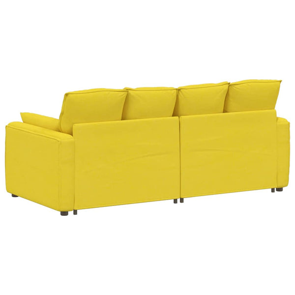 Modulares Sofa Hellgelb mit Kissen