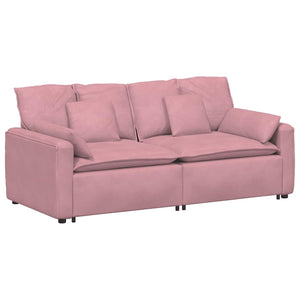 Modulares Sofa Rosa mit Kissen