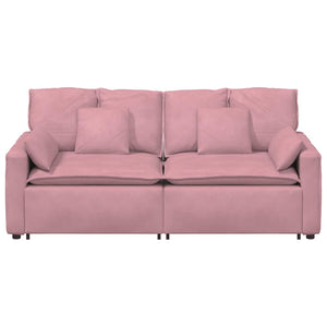 Modulares Sofa Rosa mit Kissen