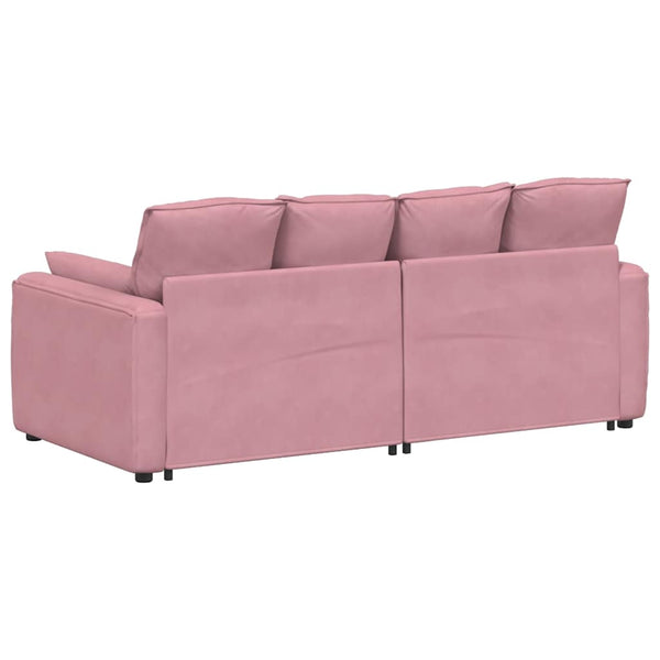 Modulares Sofa Rosa mit Kissen
