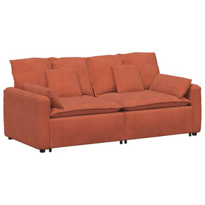 Modulares Sofa Rot Orange mit Kissen