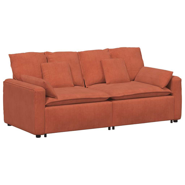 Modulares Sofa Rot Orange mit Kissen