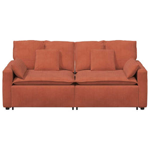 Modulares Sofa Rot Orange mit Kissen