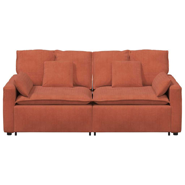 Modulares Sofa Rot Orange mit Kissen