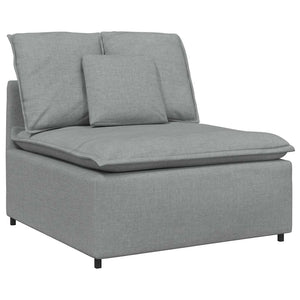 Modulares Sofa Hellgrau mit Kissen