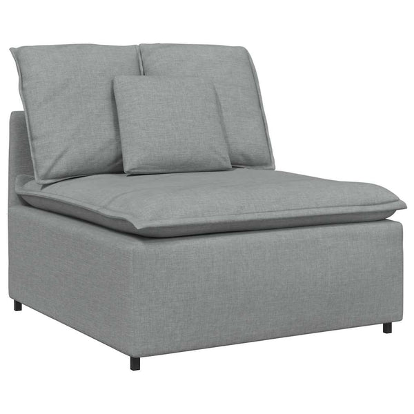 Modulares Sofa Hellgrau mit Kissen