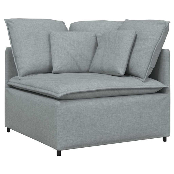 Modulares Sofa Hellgrau mit Kissen