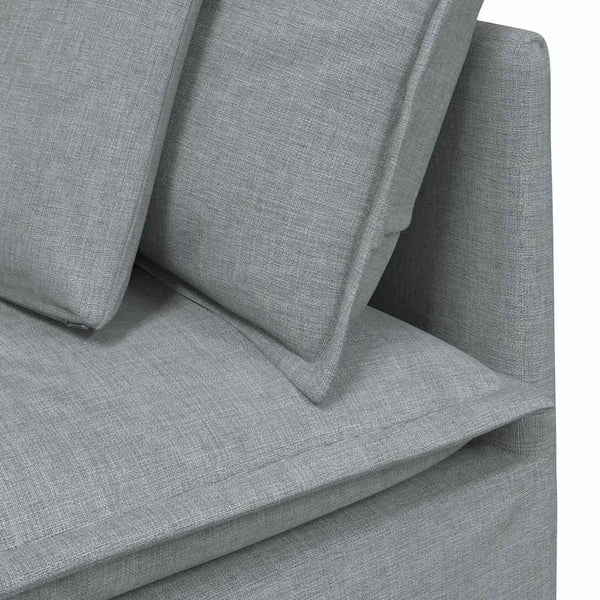Modulares Sofa Hellgrau mit Kissen