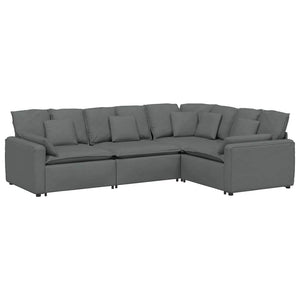 Modulares Sofa Dunkelgrau mit Kissen