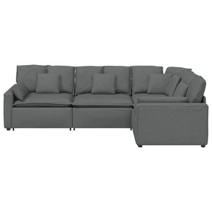 Modulares Sofa Dunkelgrau mit Kissen