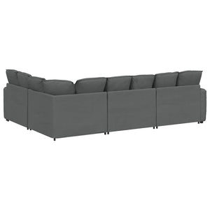 Modulares Sofa Dunkelgrau mit Kissen