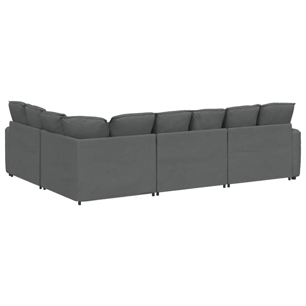 Modulares Sofa Dunkelgrau mit Kissen