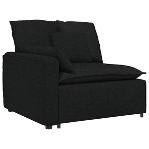 Schwarzes modulares Sofa mit Kissen