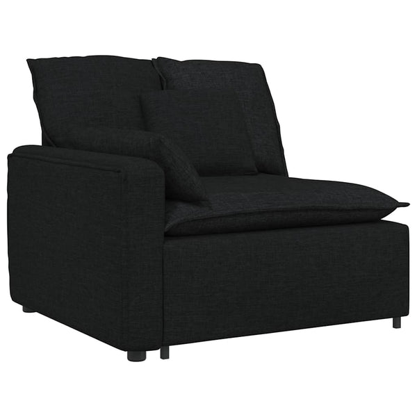 Schwarzes modulares Sofa mit Kissen