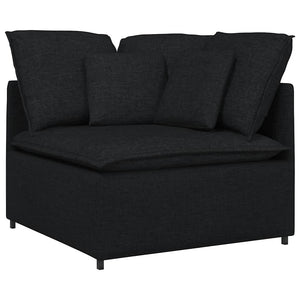 Schwarzes modulares Sofa mit Kissen