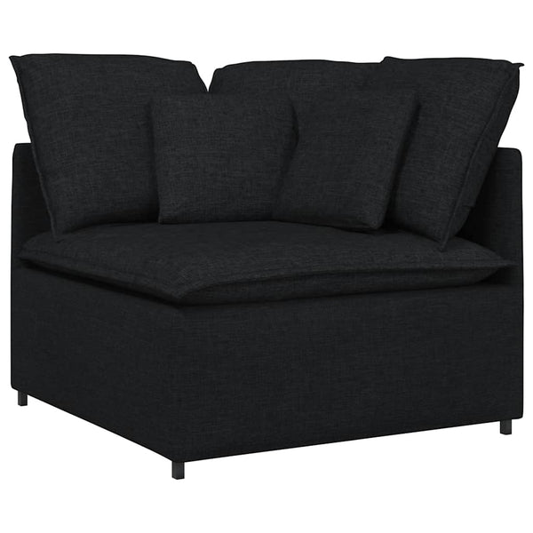 Schwarzes modulares Sofa mit Kissen