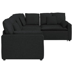 Schwarzes modulares Sofa mit Kissen