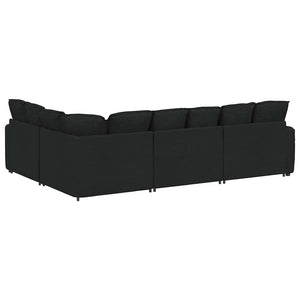 Schwarzes modulares Sofa mit Kissen