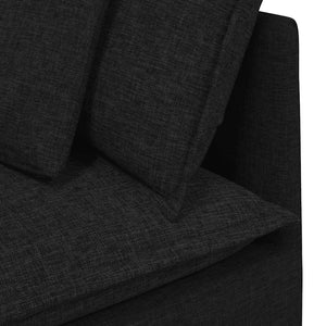 Schwarzes modulares Sofa mit Kissen