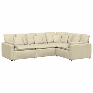 Modulares Sofa Creme mit Kissen