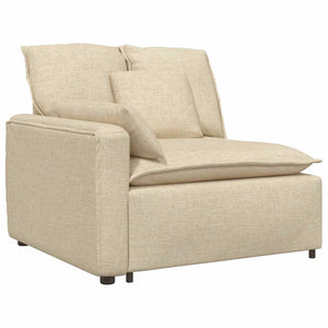 Modulares Sofa Creme mit Kissen