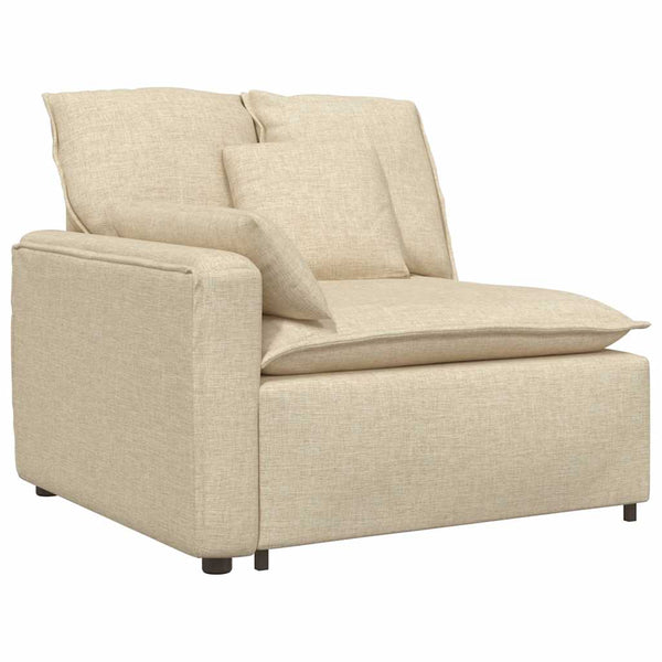Modulares Sofa Creme mit Kissen