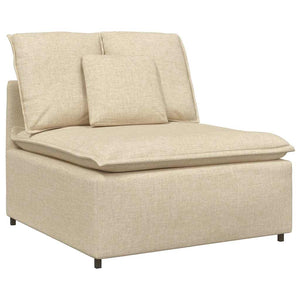 Modulares Sofa Creme mit Kissen