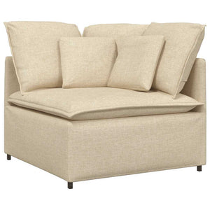 Modulares Sofa Creme mit Kissen